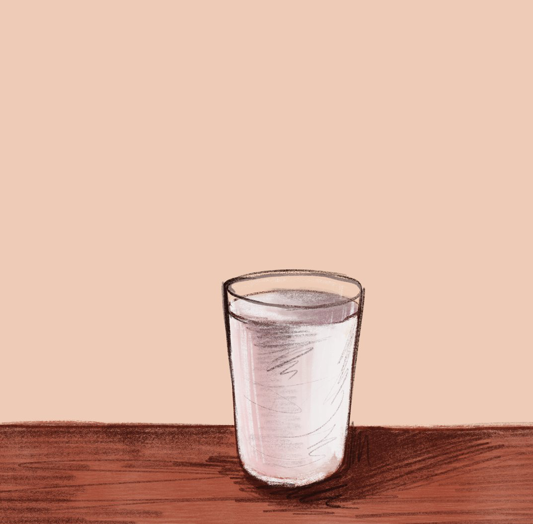 A glass of milk