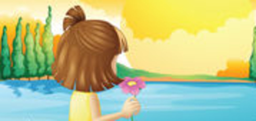 Radha and the village pond